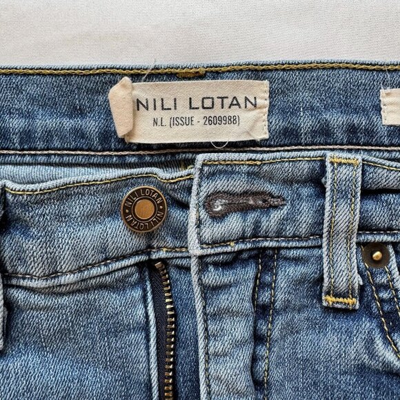 Nili Lotan Josette Wide Leg Jeans, Faded Wash, Size 27 - Picture 6 of 12
